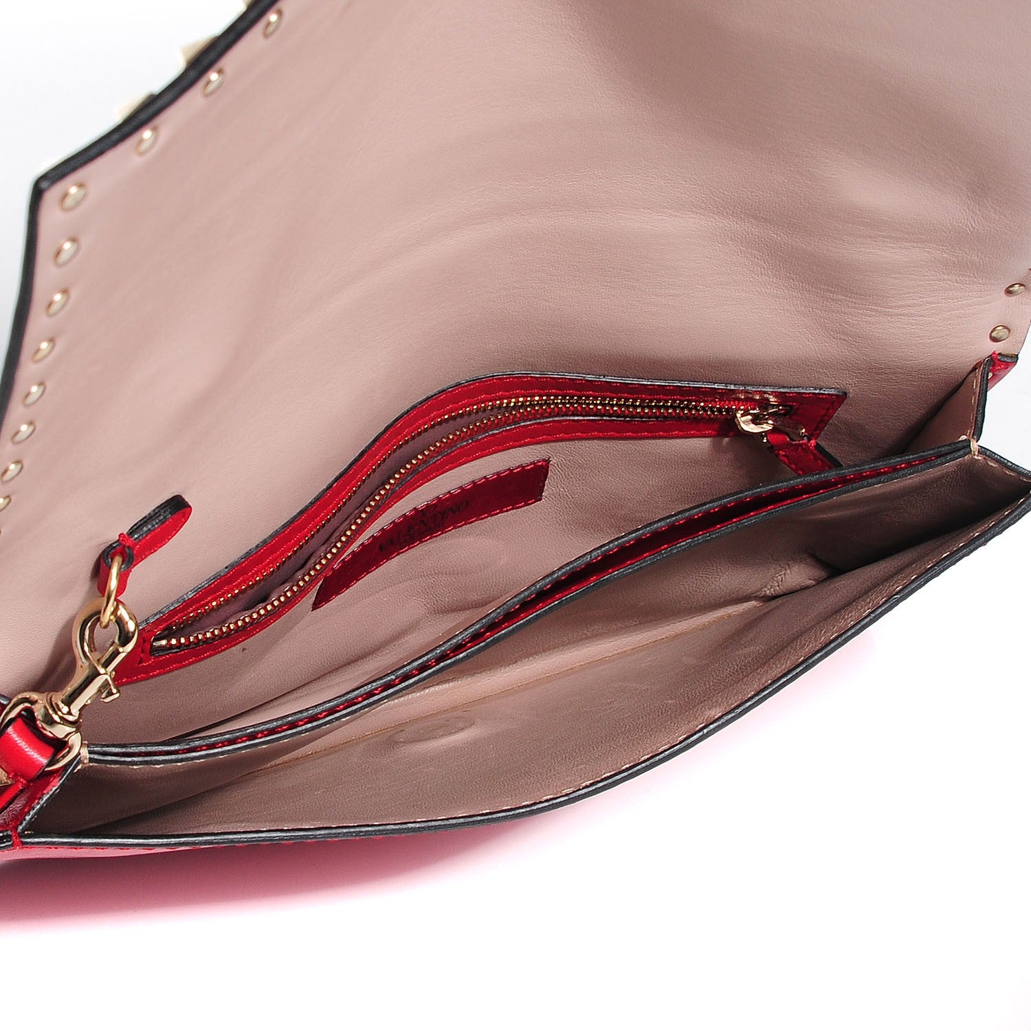 Valentino Garavani Nappa Rockstud Wristlet Clutch Rosso Valentino 5 of 7