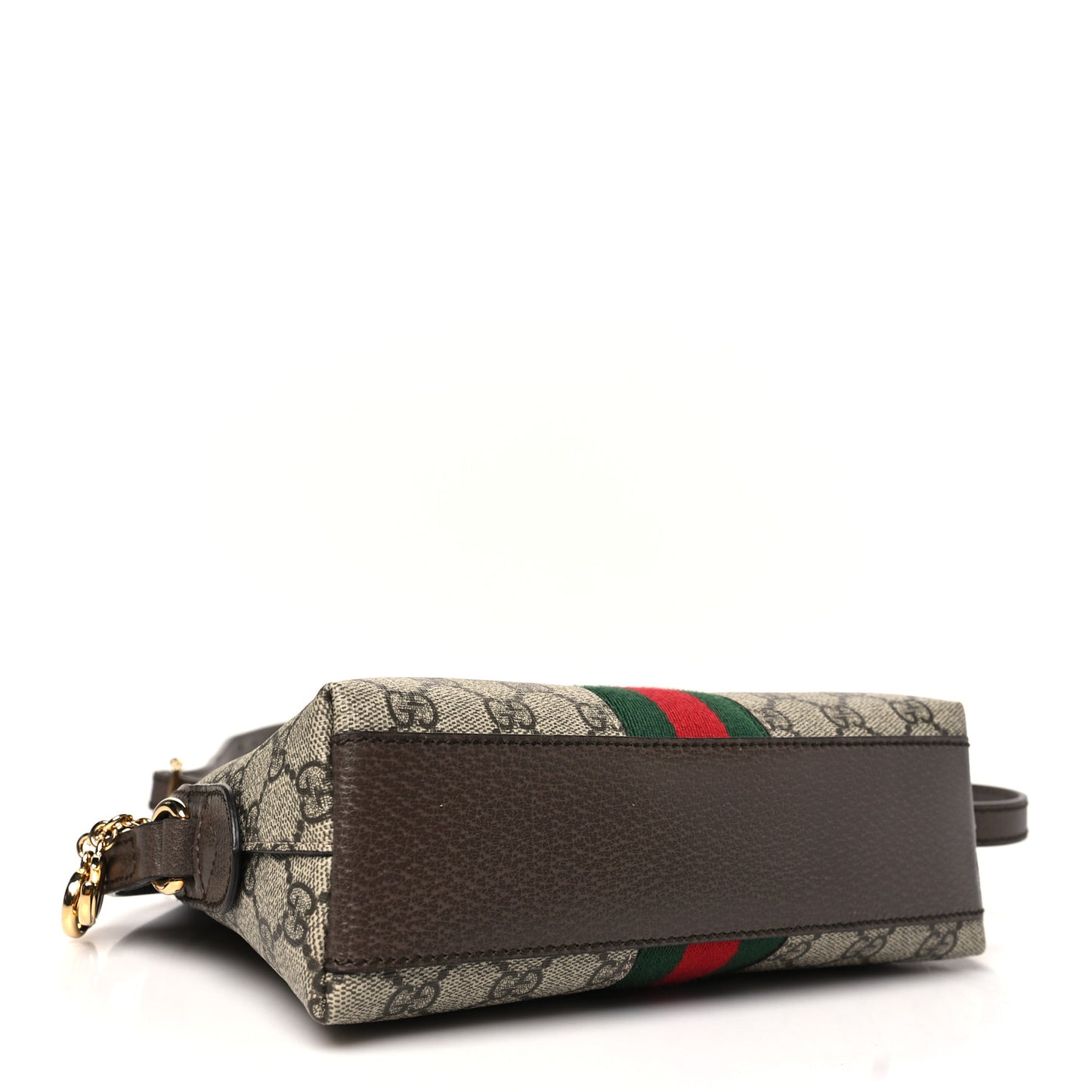 GG Supreme Monogram Textured Dollar Calfskin Web Small Ophidia Dome Shoulder Bag Beige Ebony New Acero