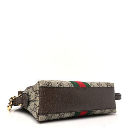 Gucci GG Supreme Monogram Textured Dollar Calfskin Web Small Ophidia Dome Shoulder Bag Beige Ebony New Acero 4 of 10