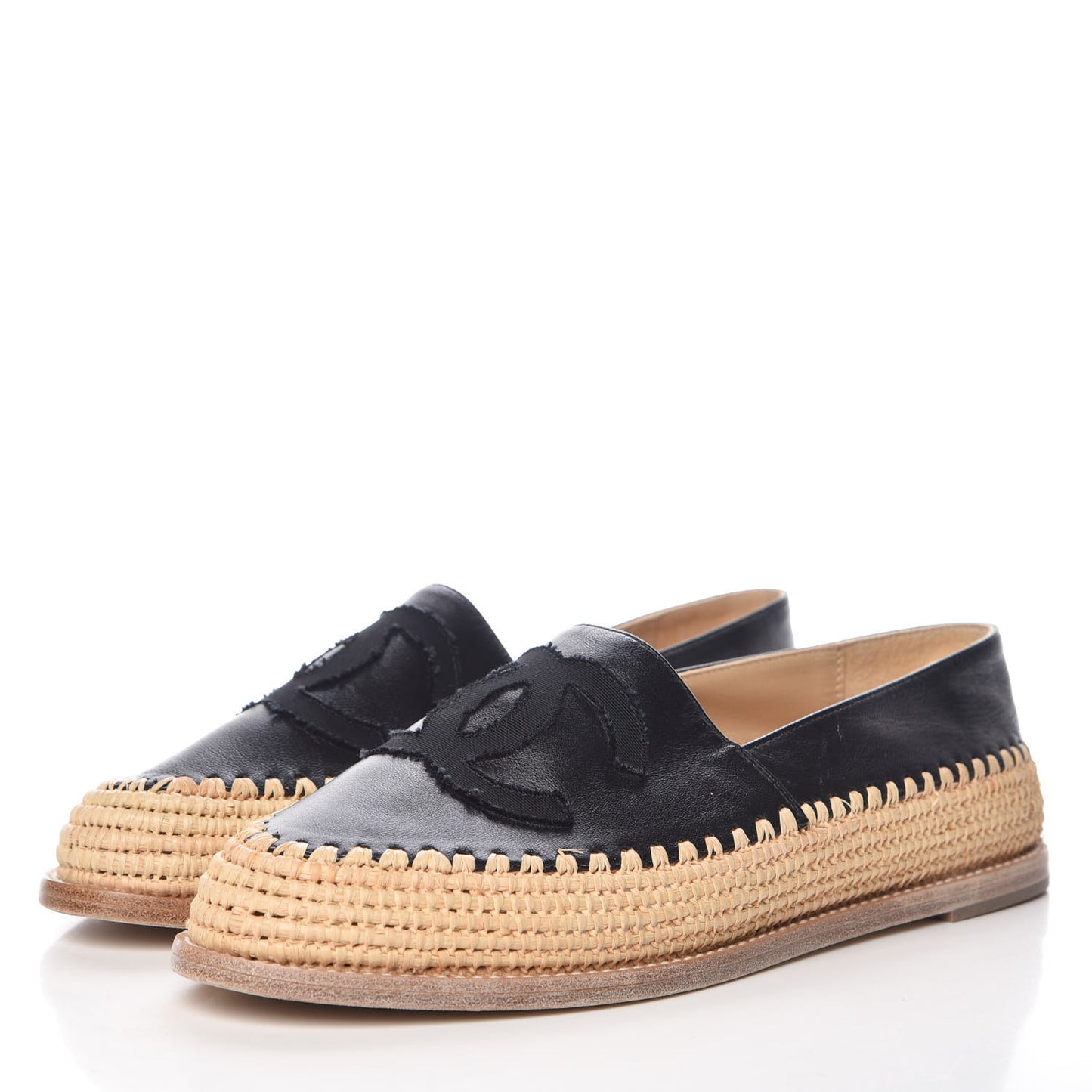 Lambskin Grosgrain CC Espadrilles 39 Black