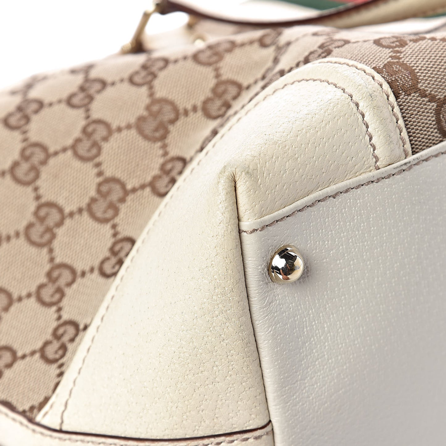 Monogram Web Large Treasure Boston Tote Beige