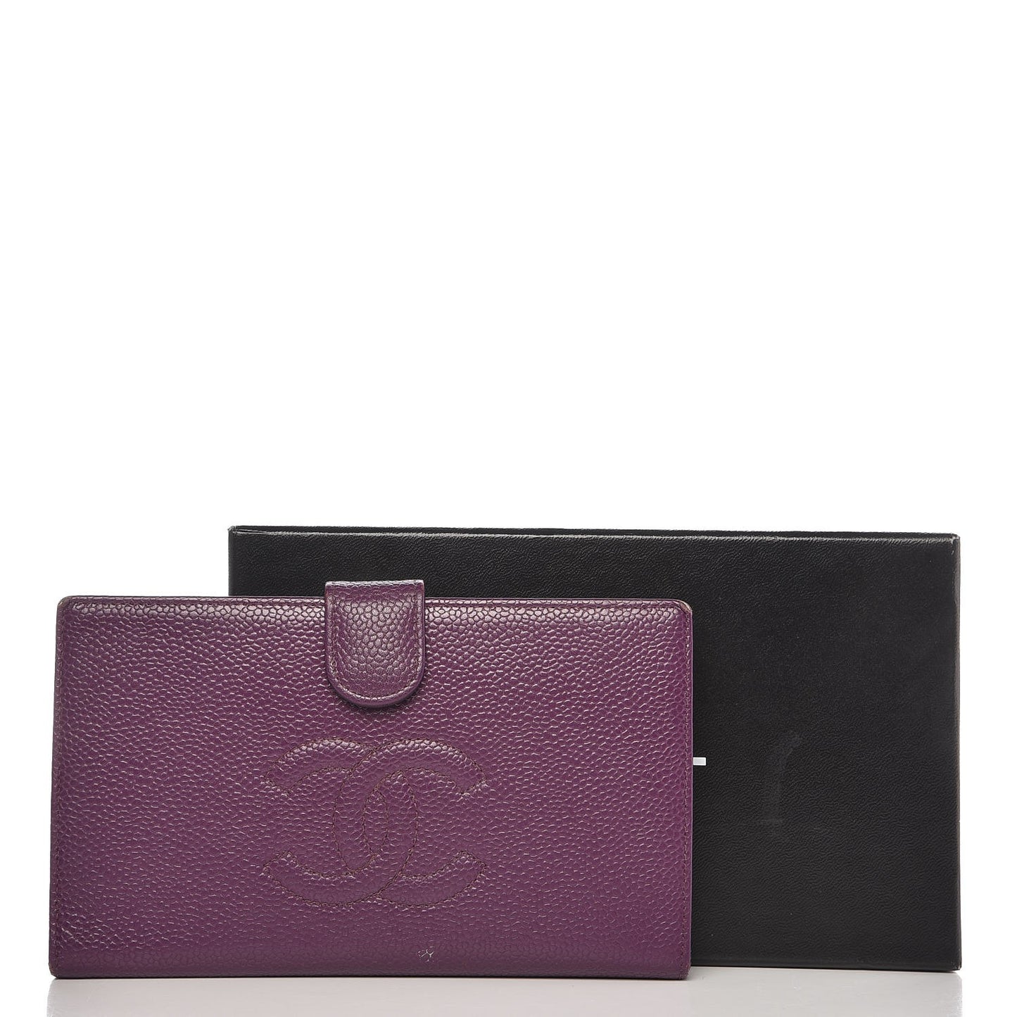 Caviar Timeless CC Zipped Pocket Wallet Purple