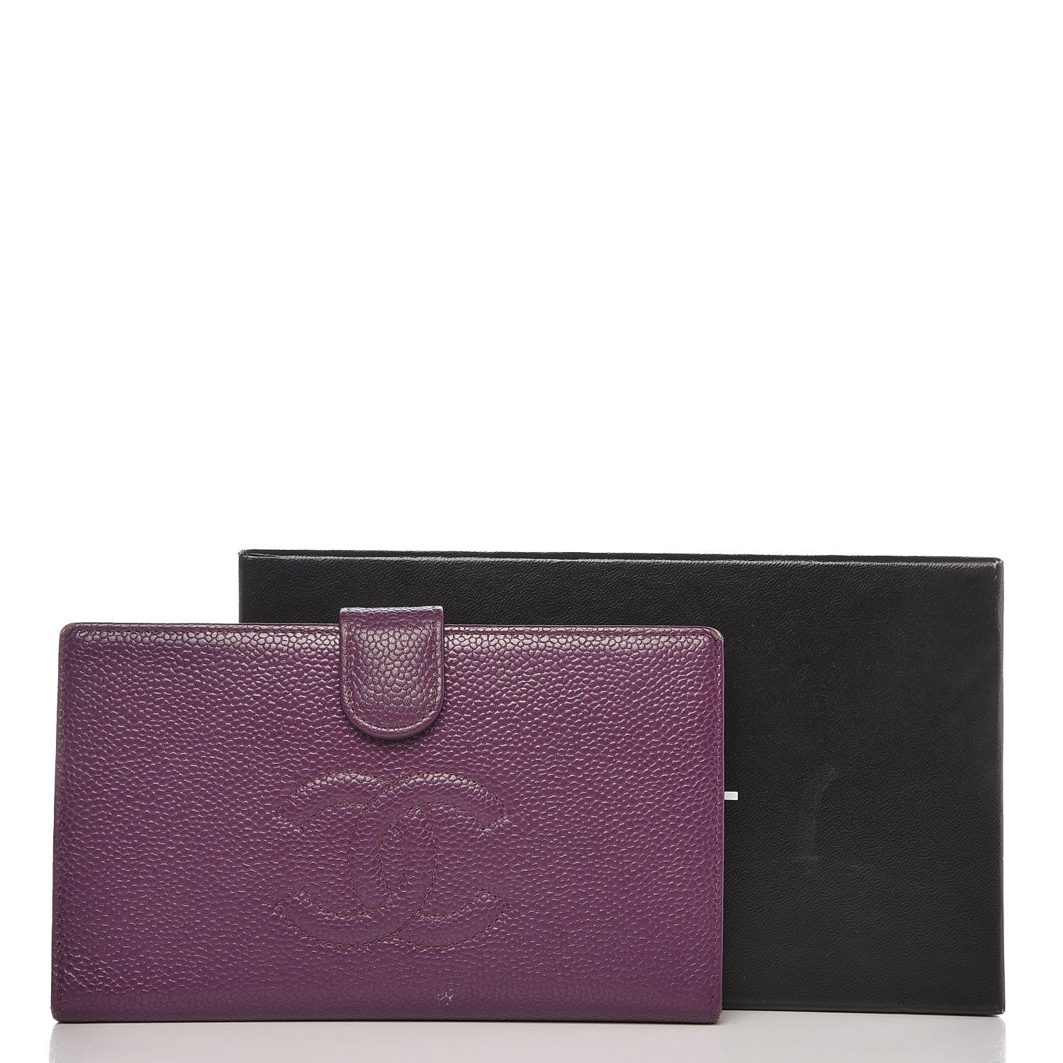 Chanel Caviar Timeless CC Zipped Pocket Wallet Purple 15 of 15