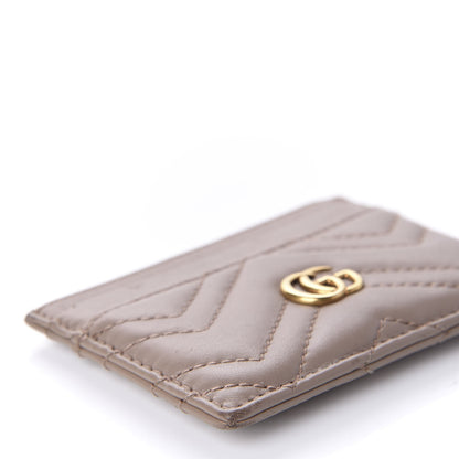 Gucci Calfskin Matelasse GG Marmont Card Holder Porcelain Rose 6 of 9