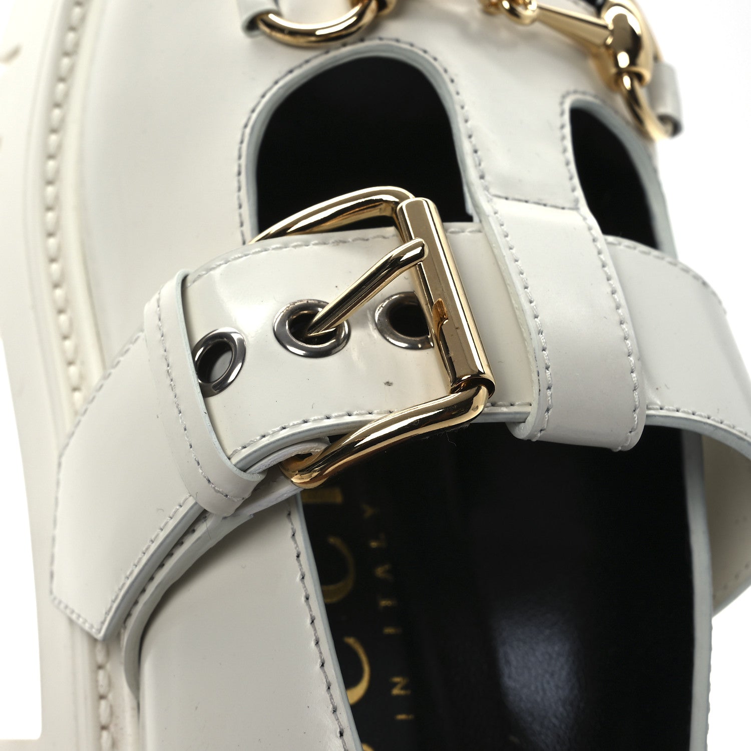 Gucci Cordovan Lux Womens Horsebit Platform Mary Jane Loafers 38.5 Off White 11 of 12
