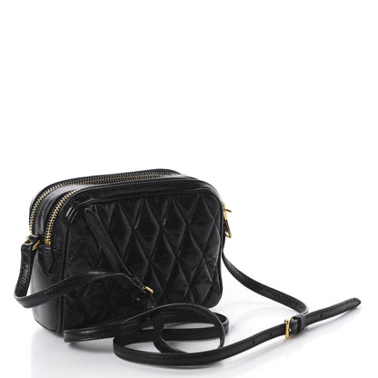 Miu Miu Vitello Shine Quilted Camera Bag Black 2 of 8