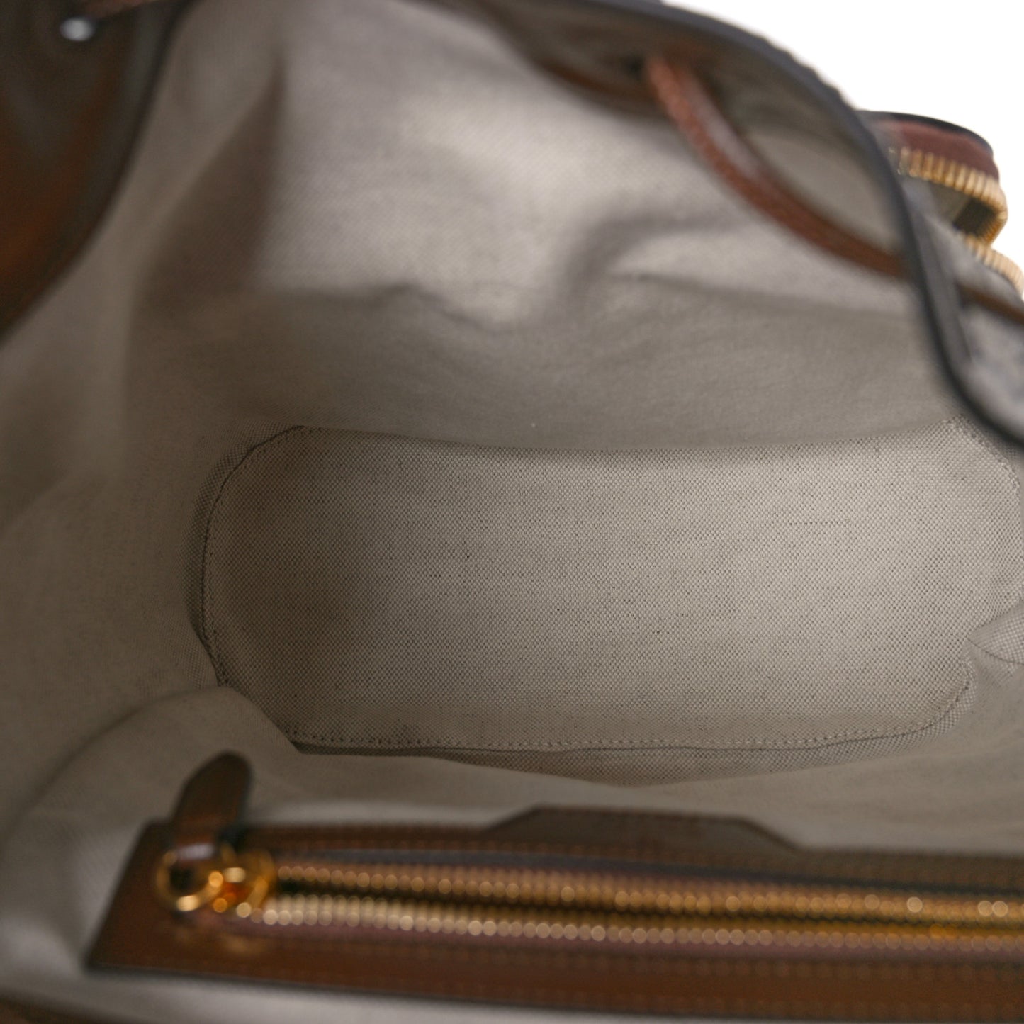 GG Supreme Monogram Azalea Calfskin Retro Interlocking G Buckle Backpack Beige Ebony Brown Sugar
