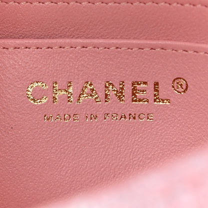 Chanel Tweed Quilted Mini Rectangular Flap Light Pink White 8 of 9
