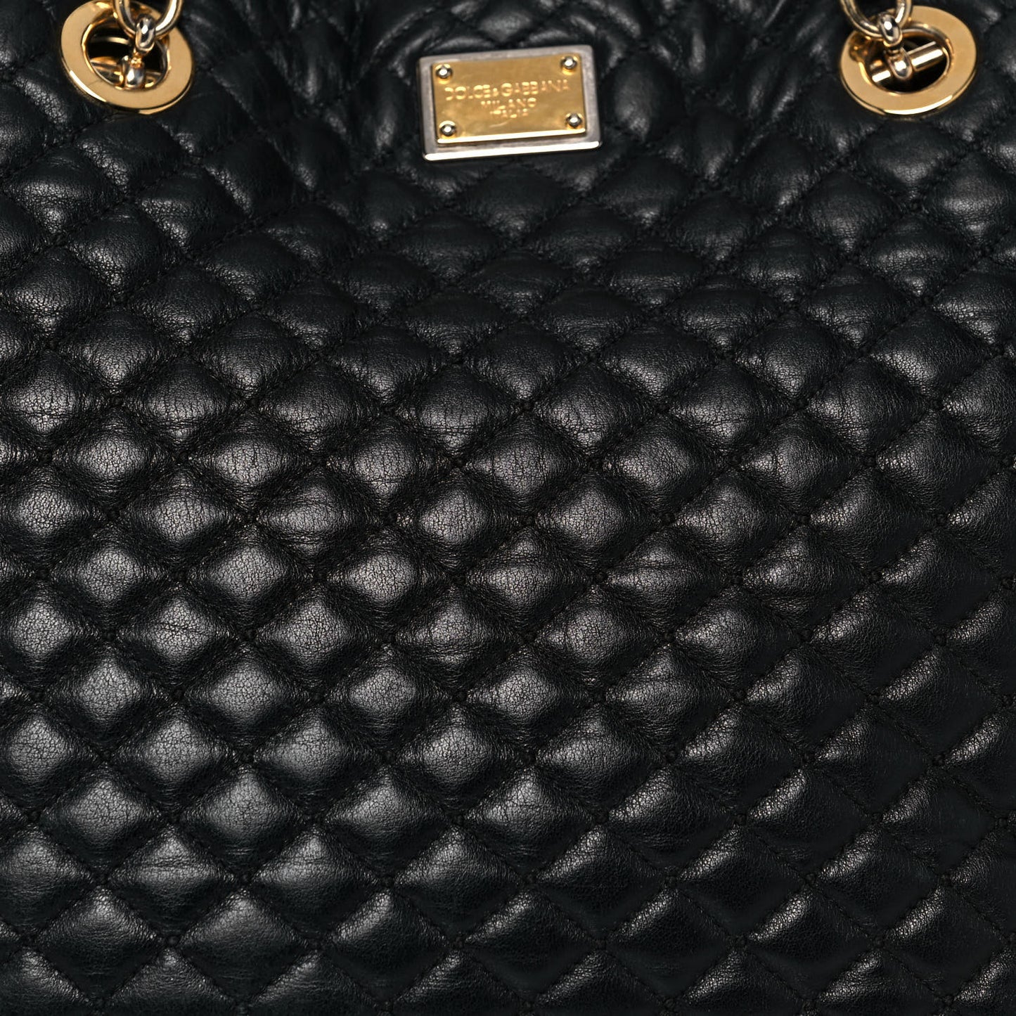 Calfskin Quilted Tote Black