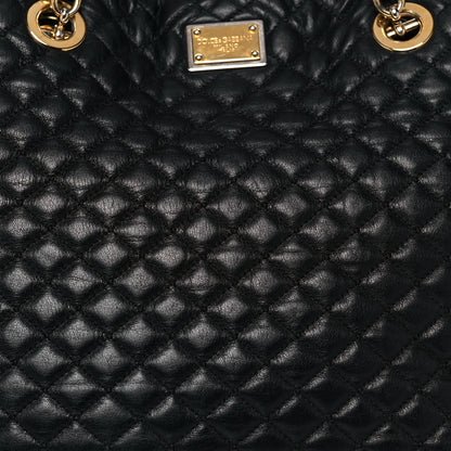 Dolce & Gabbana Calfskin Quilted Tote Black 7 of 20