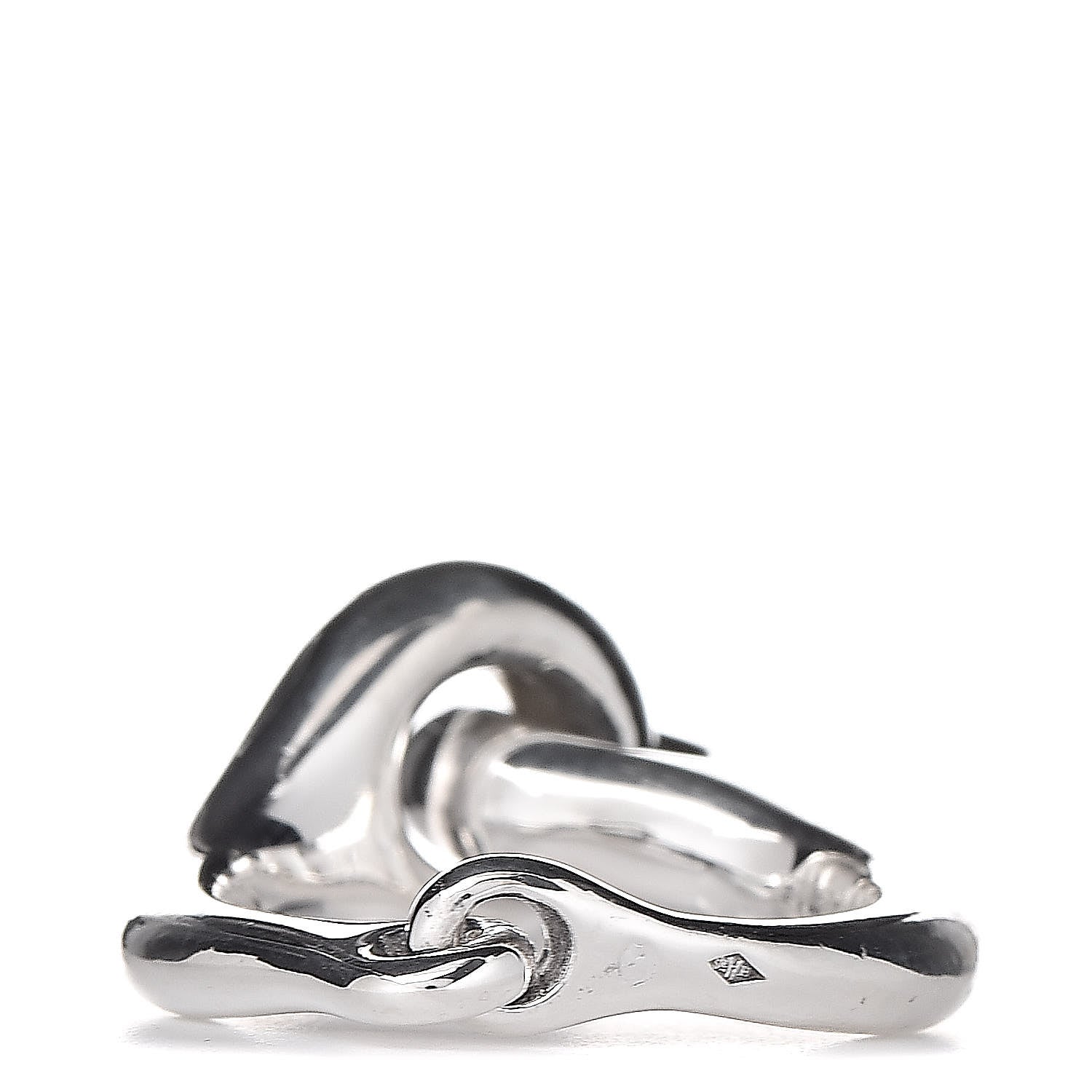Hermes Sterling Silver Double Circle Link Ring 54 6.75 4 of 6
