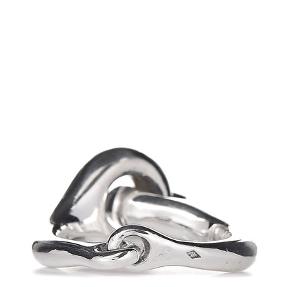 Hermes Sterling Silver Double Circle Link Ring 54 6.75 4 of 6