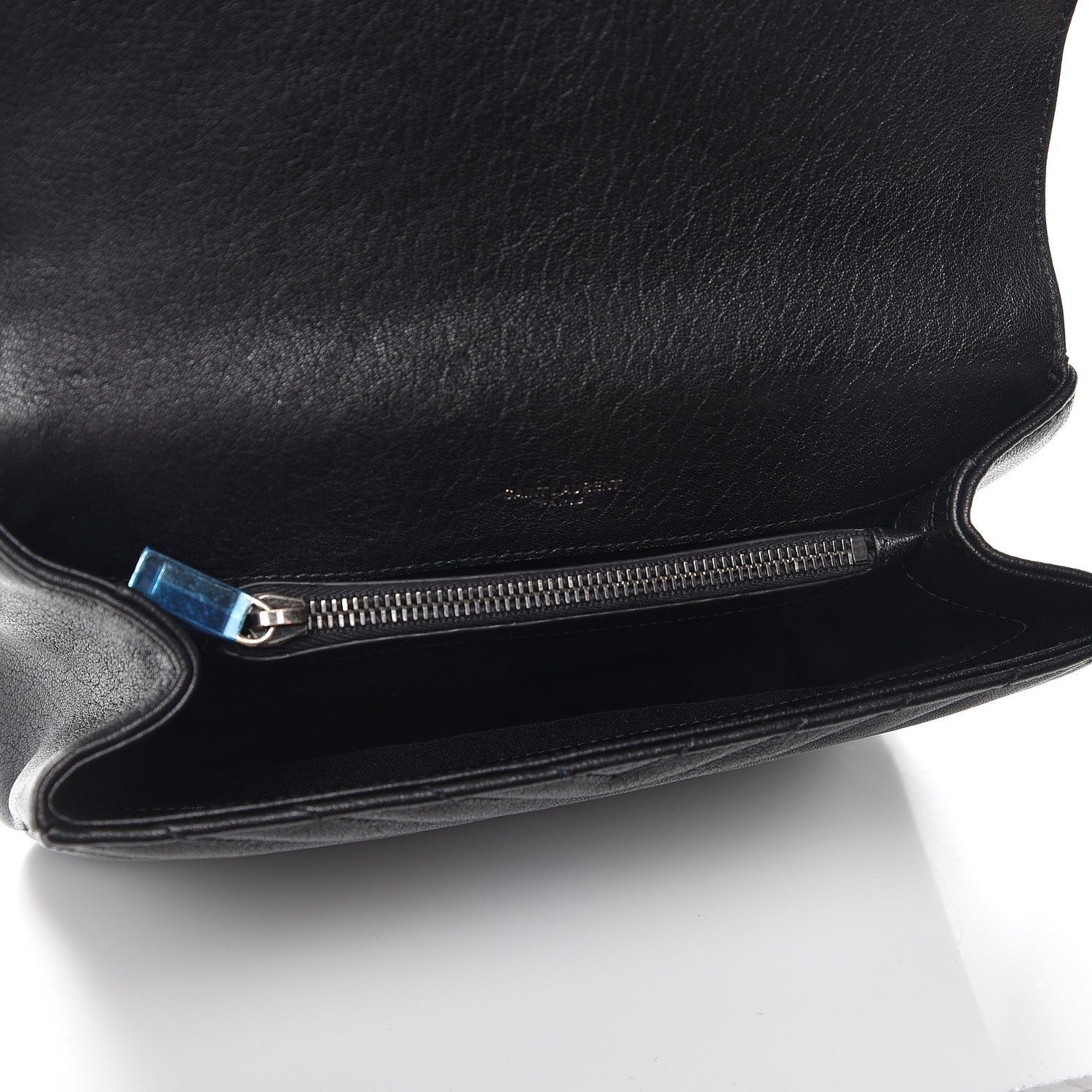 Saint Laurent Sheepskin Matelasse Chevron Monogram Medium College Bag Black 5 of 7