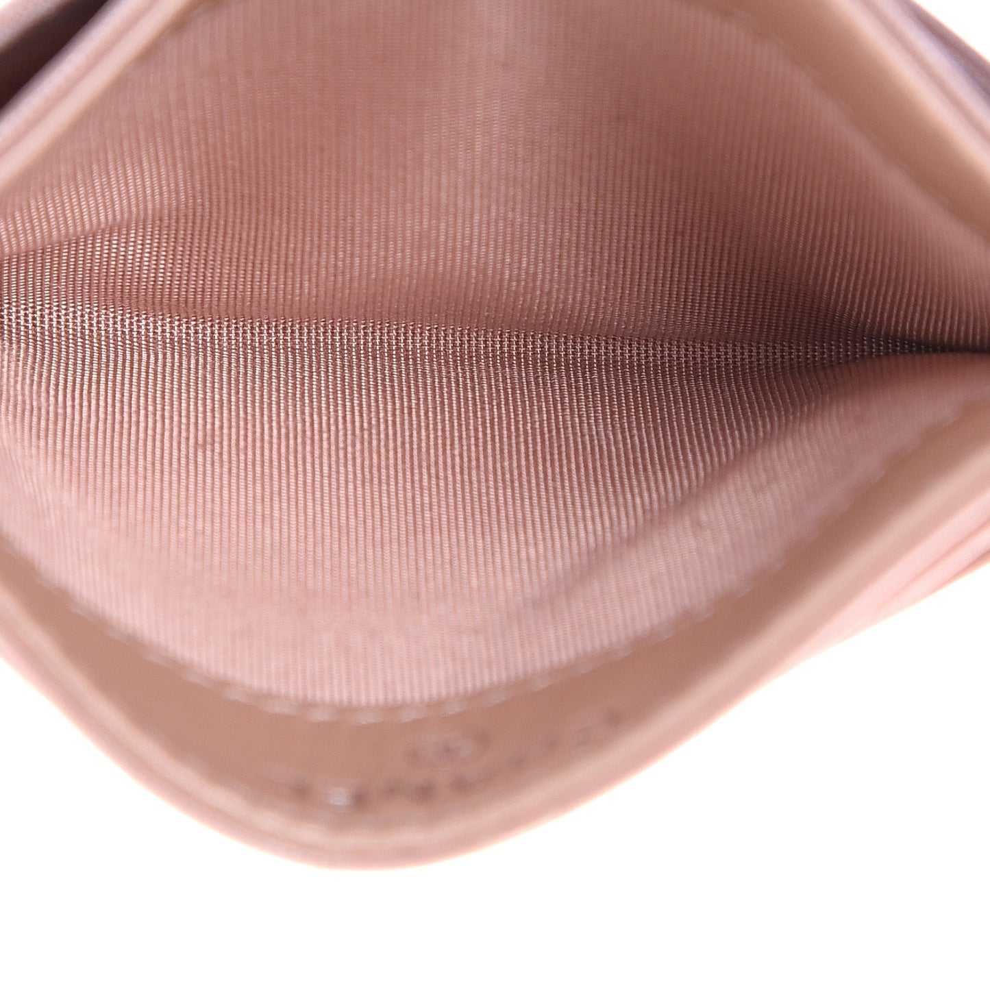 Goatskin Camellia Embossed Card Holder Wallet Light Pink