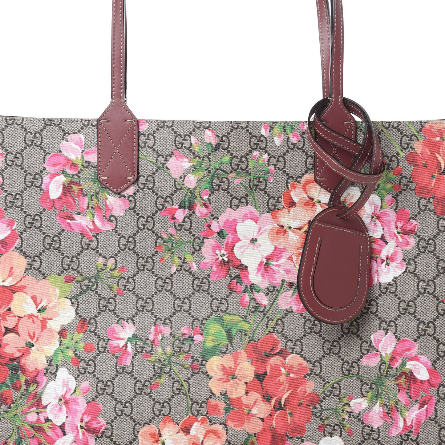 GG Supreme Monogram Blooms Medium Reversible Tote Beige Multicolor Dry Rose