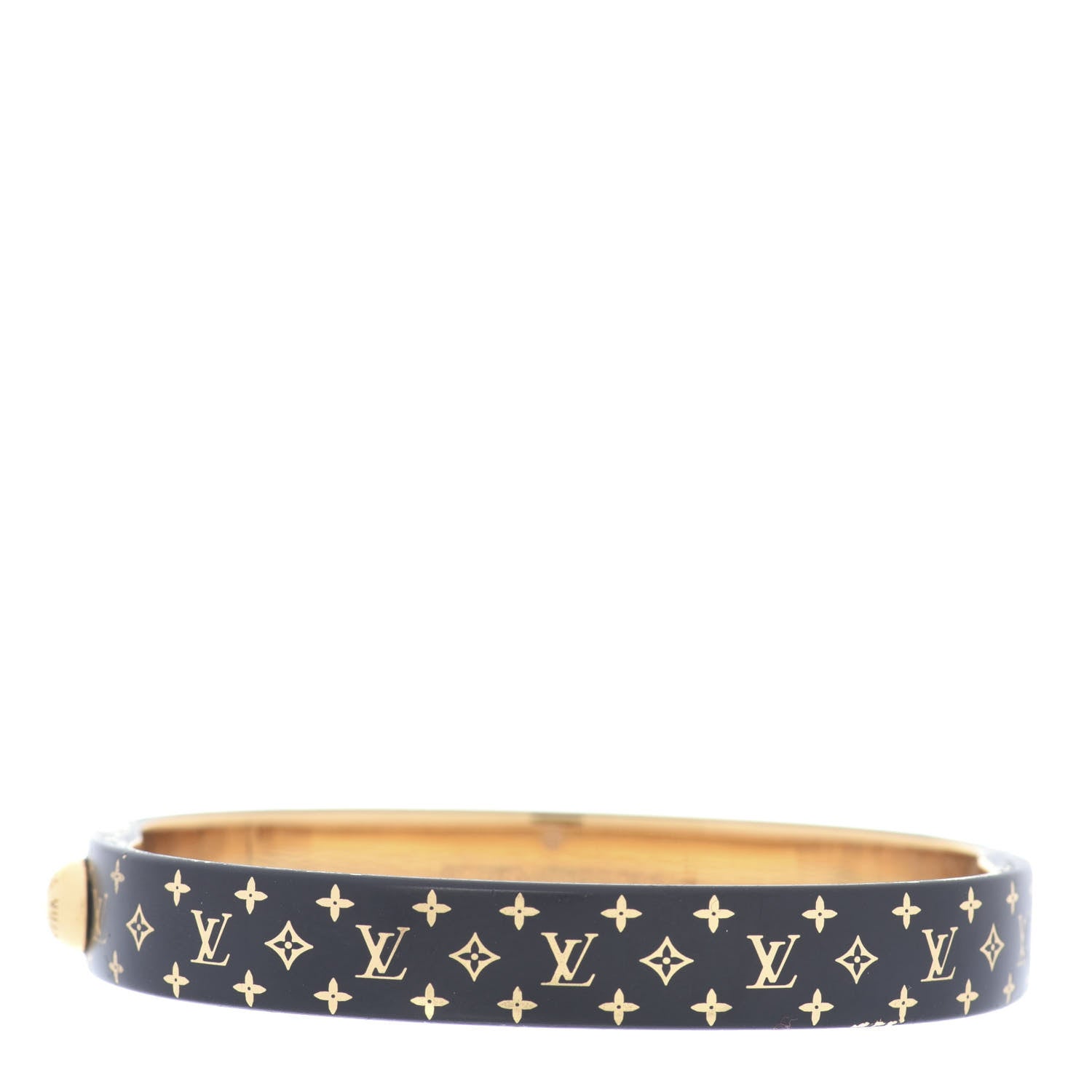 Louis Vuitton Monogram Nanogram Cuff M Black Gold 1 of 5