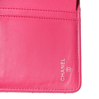 Chanel Lambskin Quilted CC French Wallet Dark Pink 6 of 9