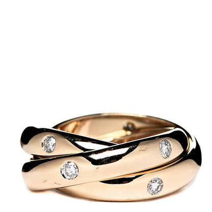 Cartier 18K Yellow Gold Diamond Constellation Trinity Ring 50 5.25 2 of 3
