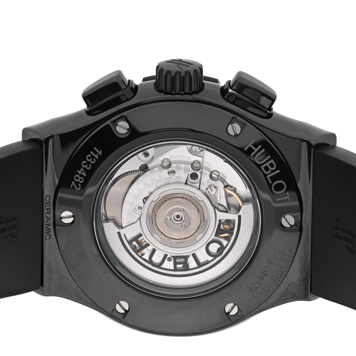 Ceramic Rubber 45mm Classic Fusion Aerofusion Chronograph Automatic Watch Black 525.CM.0170.RX