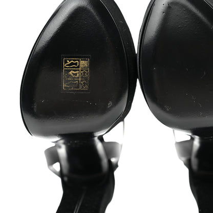 Saint Laurent Velvet Jodie Platform Sandals 36 Black 9 of 14