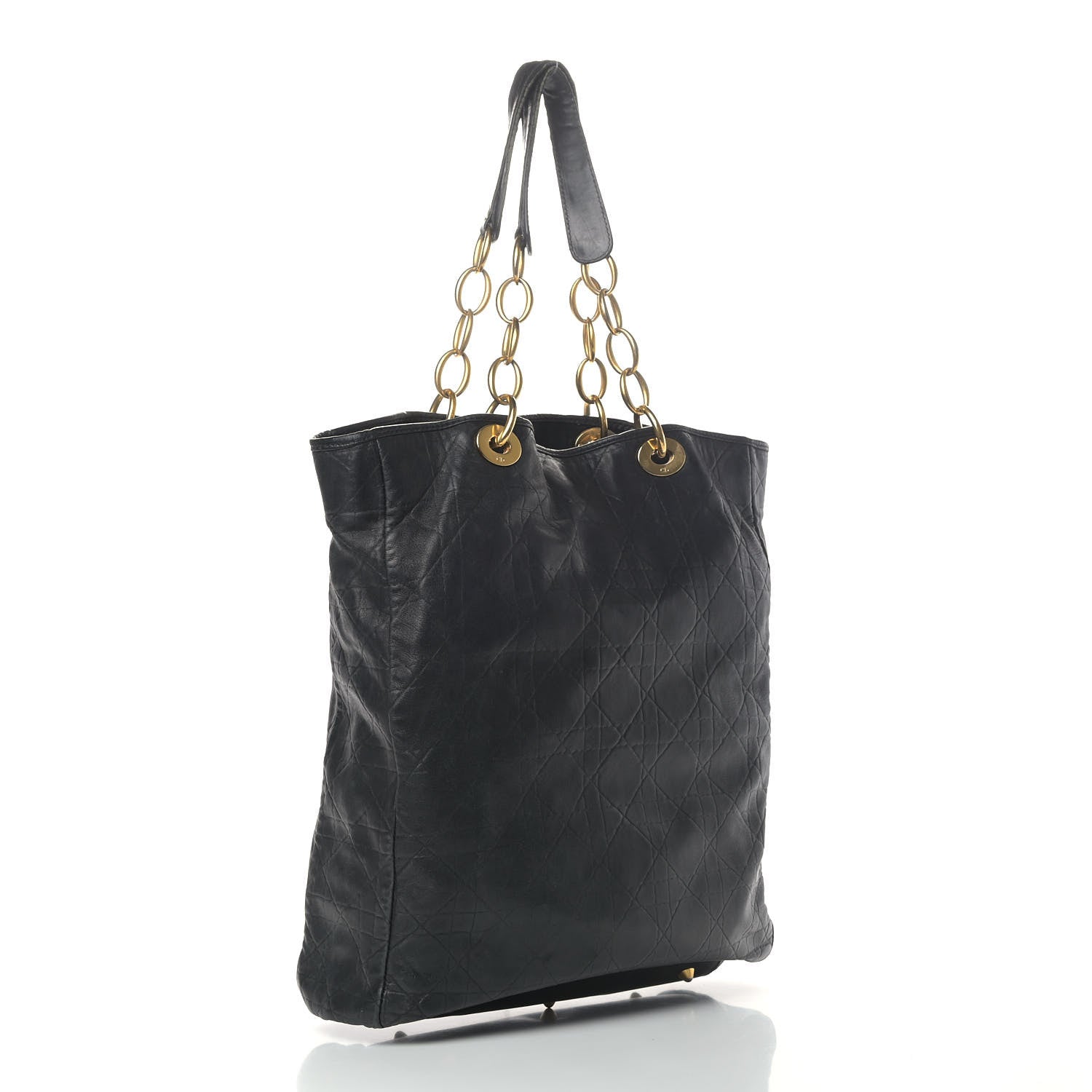 Christian Dior Lambskin Cannage Shopping Tote Black 2 of 9