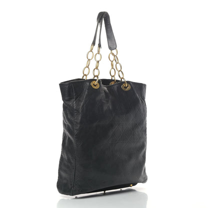 Christian Dior Lambskin Cannage Shopping Tote Black 2 of 9