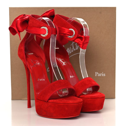 Christian Louboutin Veau Velours Satin Torrida Alta 150 Platform Sandals 40.5 Loubi 6 of 9