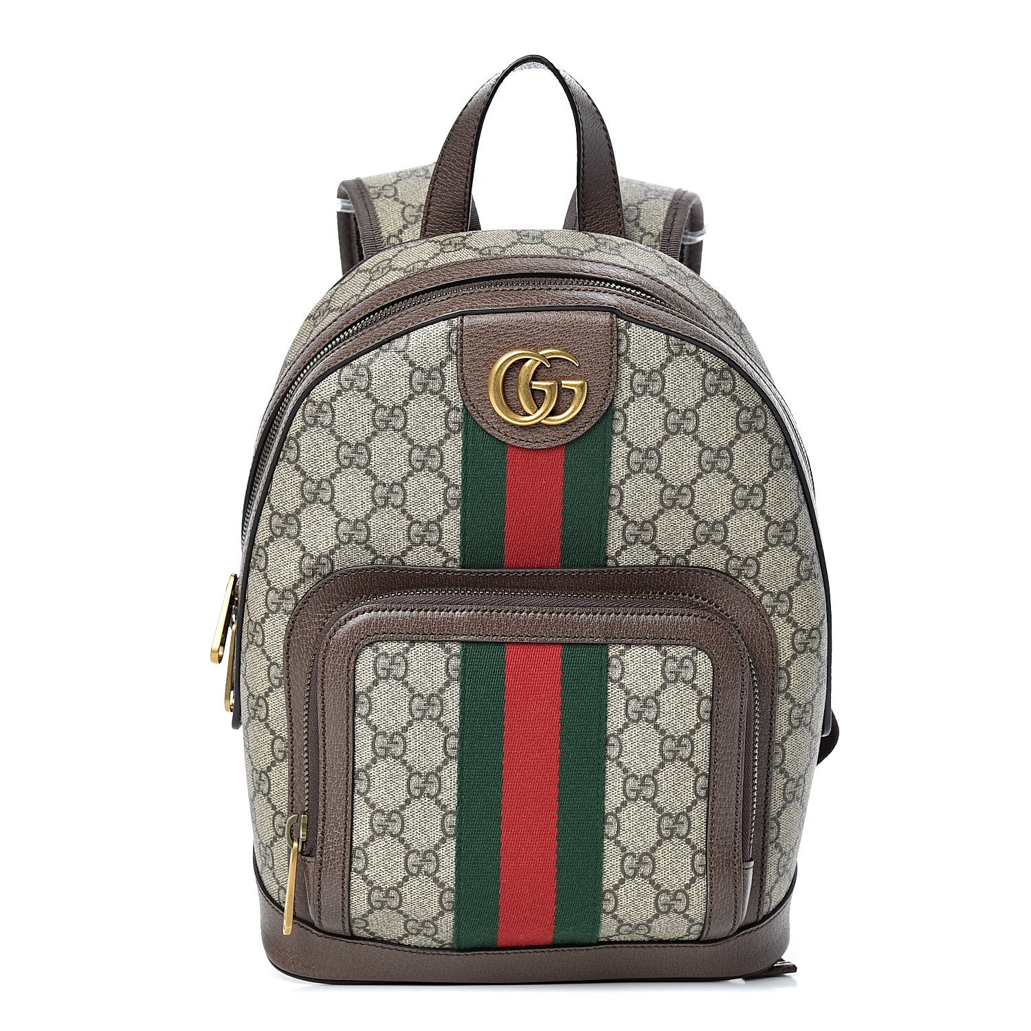 Gucci GG Supreme Monogram Calfskin Web Small Ophidia Day Backpack Beige Ebony New Acero 1 of 10