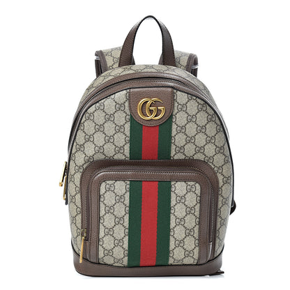 Gucci GG Supreme Monogram Calfskin Web Small Ophidia Day Backpack Beige Ebony New Acero 1 of 10