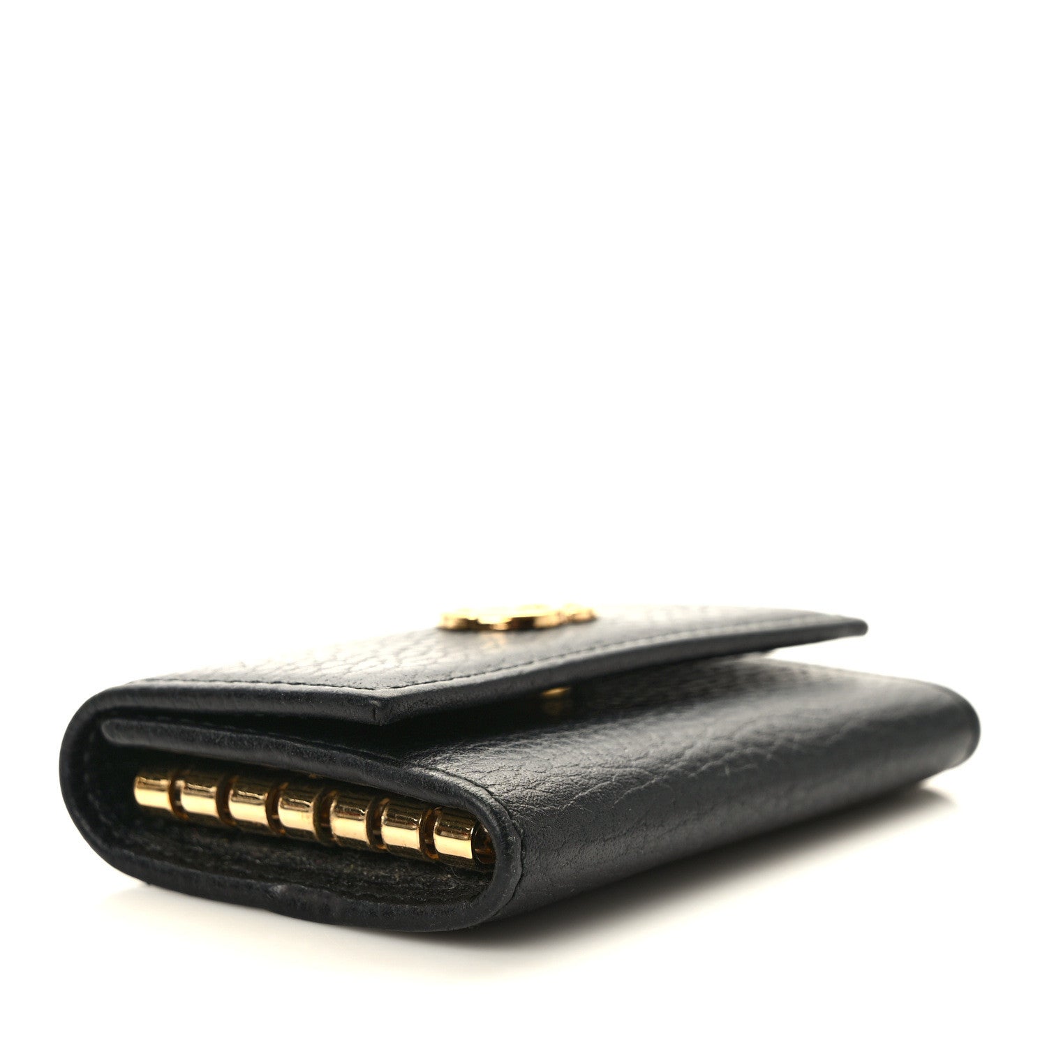 Gucci Pebbled Calfskin GG Marmont 6 Key Holder Black 4 of 8