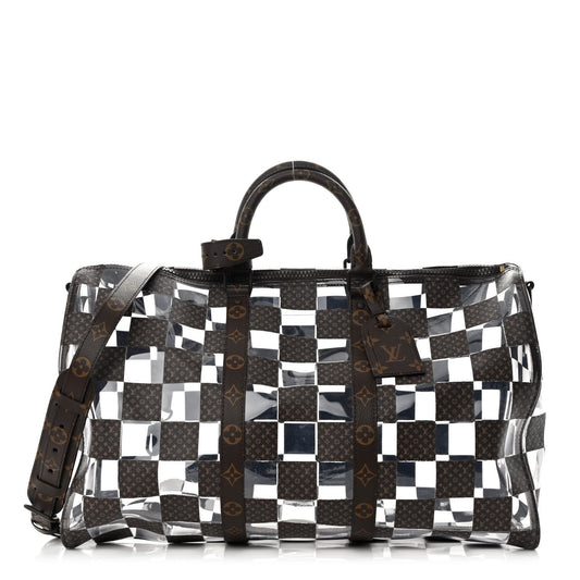 PVC Monogram Chess Keepall Bandouliere 50