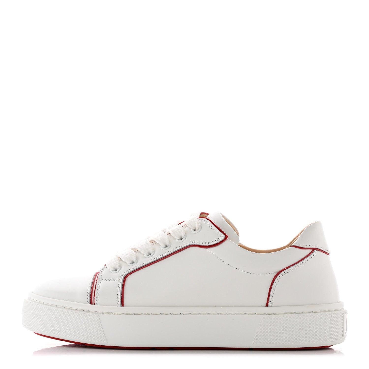 Christian Louboutin Calfskin Patent Vieirissima Flat Sneakers 38 White Loubi 1 of 17