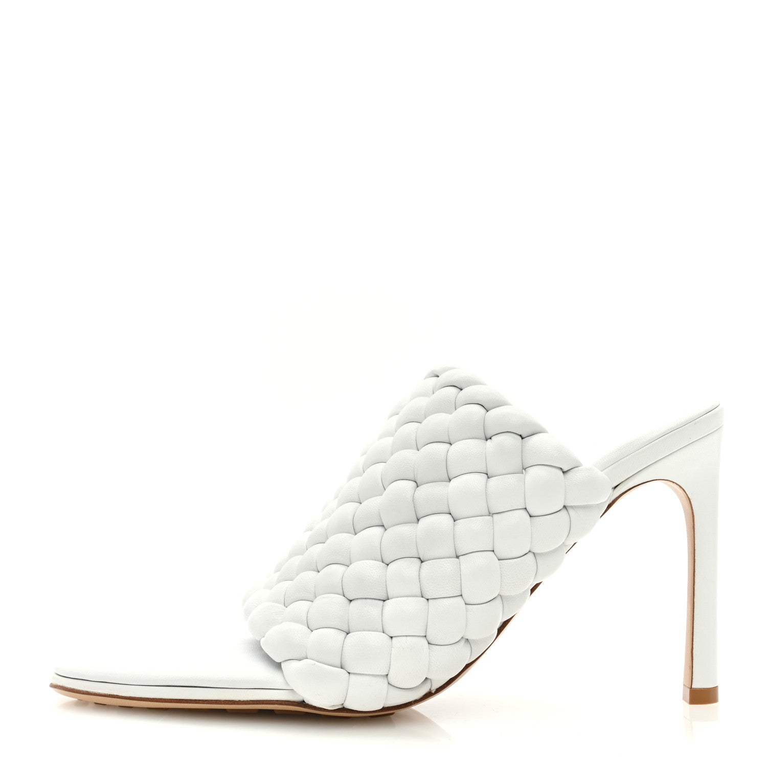 Bottega Veneta Nappa Padded Intreccio The Curve Sandals 38 Optic White 1 of 8