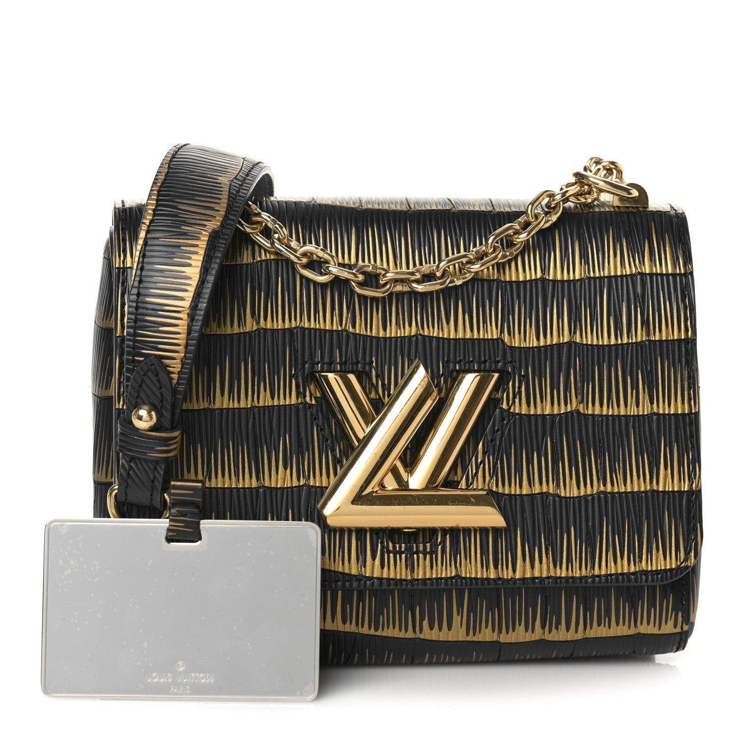 Louis Vuitton Epi Printed Twist Shoulder Bag PM Black Gold 2 of 10