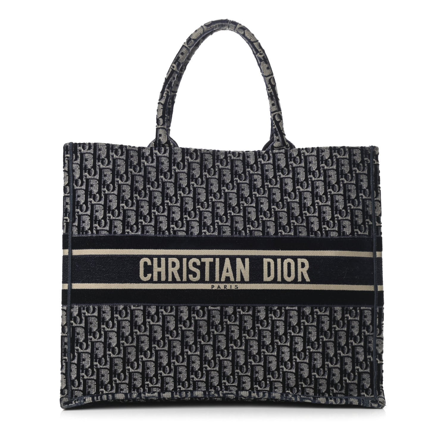 Oblique Velvet Book Tote Blue Multicolor