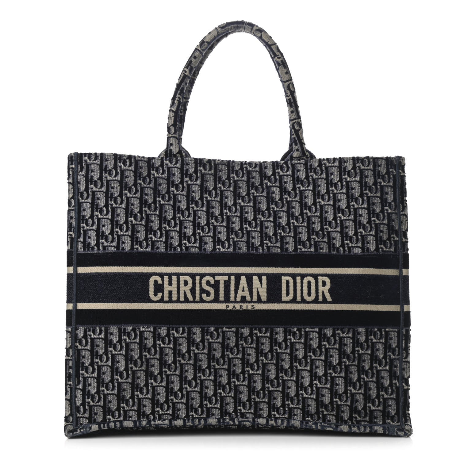 Christian Dior Oblique Velvet Book Tote Blue Multicolor 1 of 12