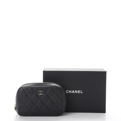 Chanel Caviar Quilted Small Curvy Pouch Cosmetic Case Black 8 of 8