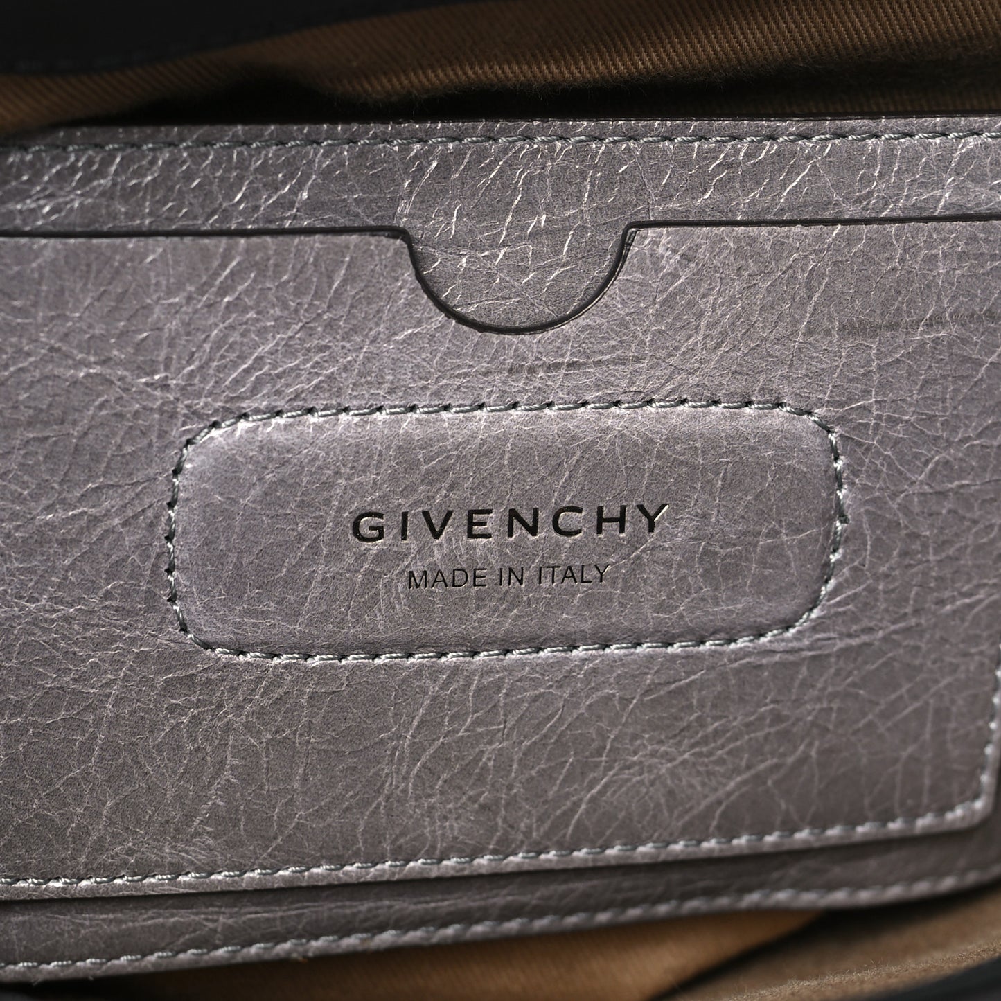 Creased Patent Calfskin Flap Pearl Grey