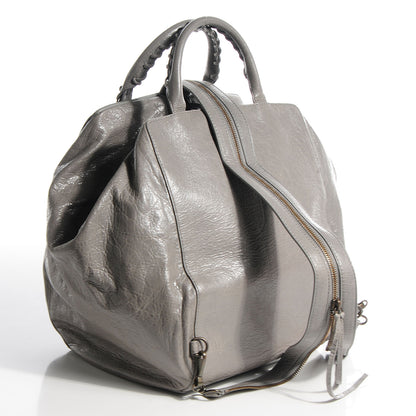 Balenciaga Agneau Classic Hardware Zip Traveler Backpack Gris Pyrite 6 of 13