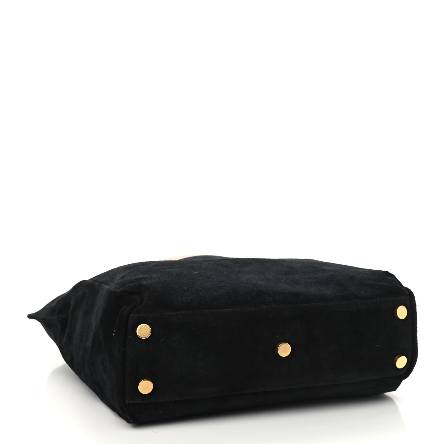 Saint Laurent Calfskin Suede North South Reversible Shopping Tote Beige Black 7 of 17
