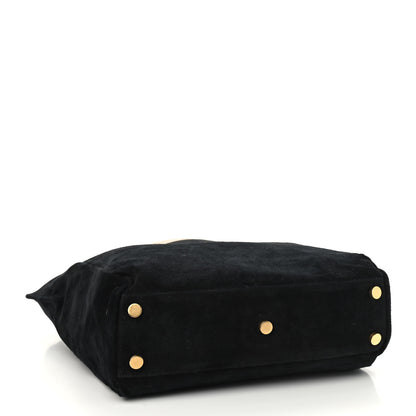 Saint Laurent Calfskin Suede North South Reversible Shopping Tote Beige Black 7 of 17