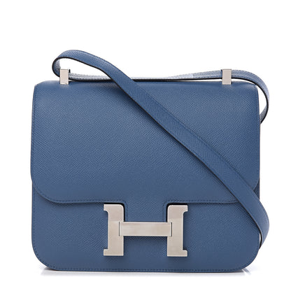 Hermes Epsom Constance Verso 24 Bleu Agate Gris Mouette 1 of 10