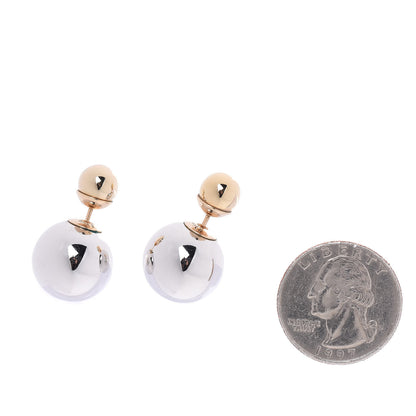 Christian Dior Mise En Dior Tribal Earrings Silver Gold 2 of 3