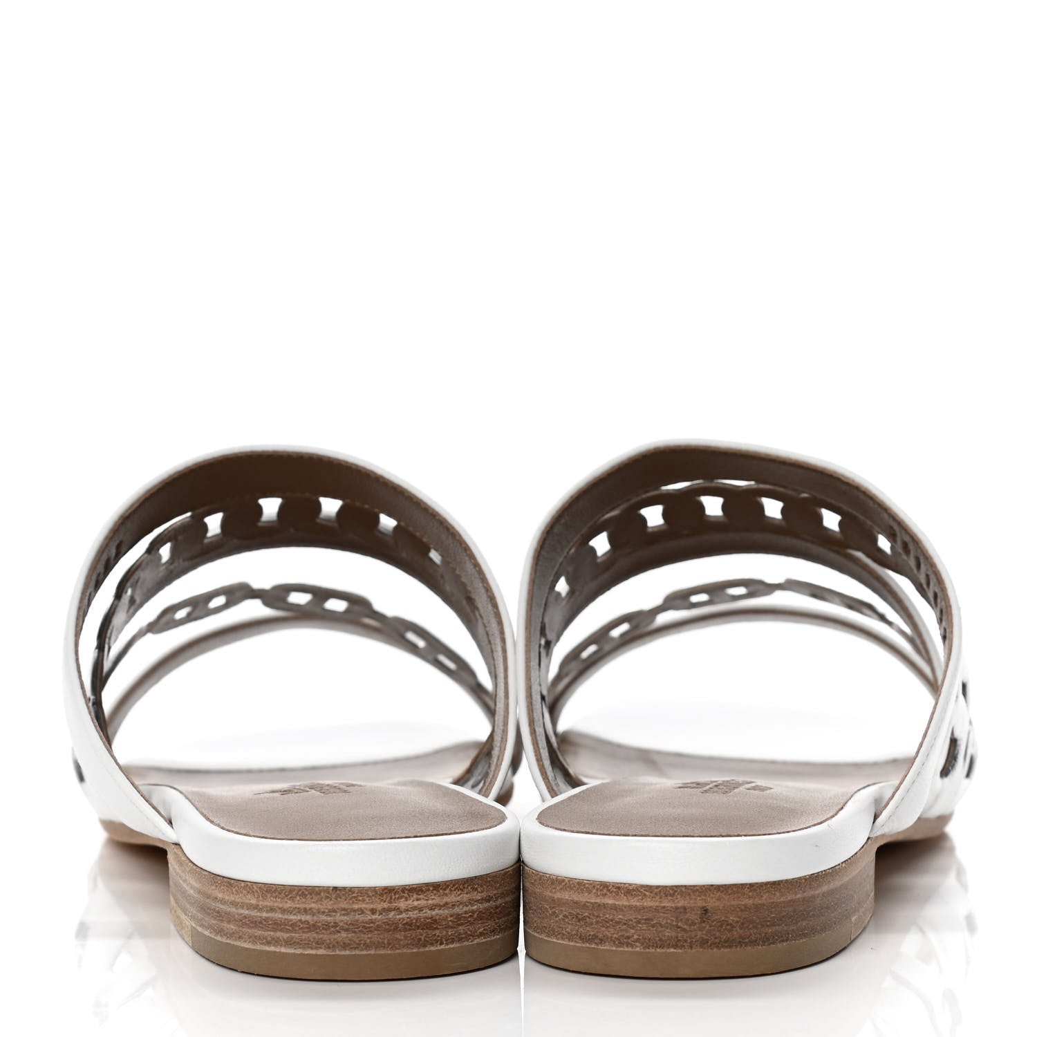 Hermes Nappa Amalfi Sandals 35.5 White Gris Argente 6 of 10