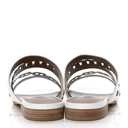 Hermes Nappa Amalfi Sandals 35.5 White Gris Argente 6 of 10