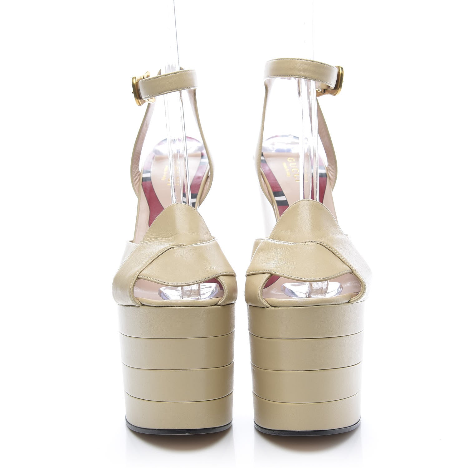 Gucci Calfskin Sally Platform Wedges 38 Ivory 2 of 8
