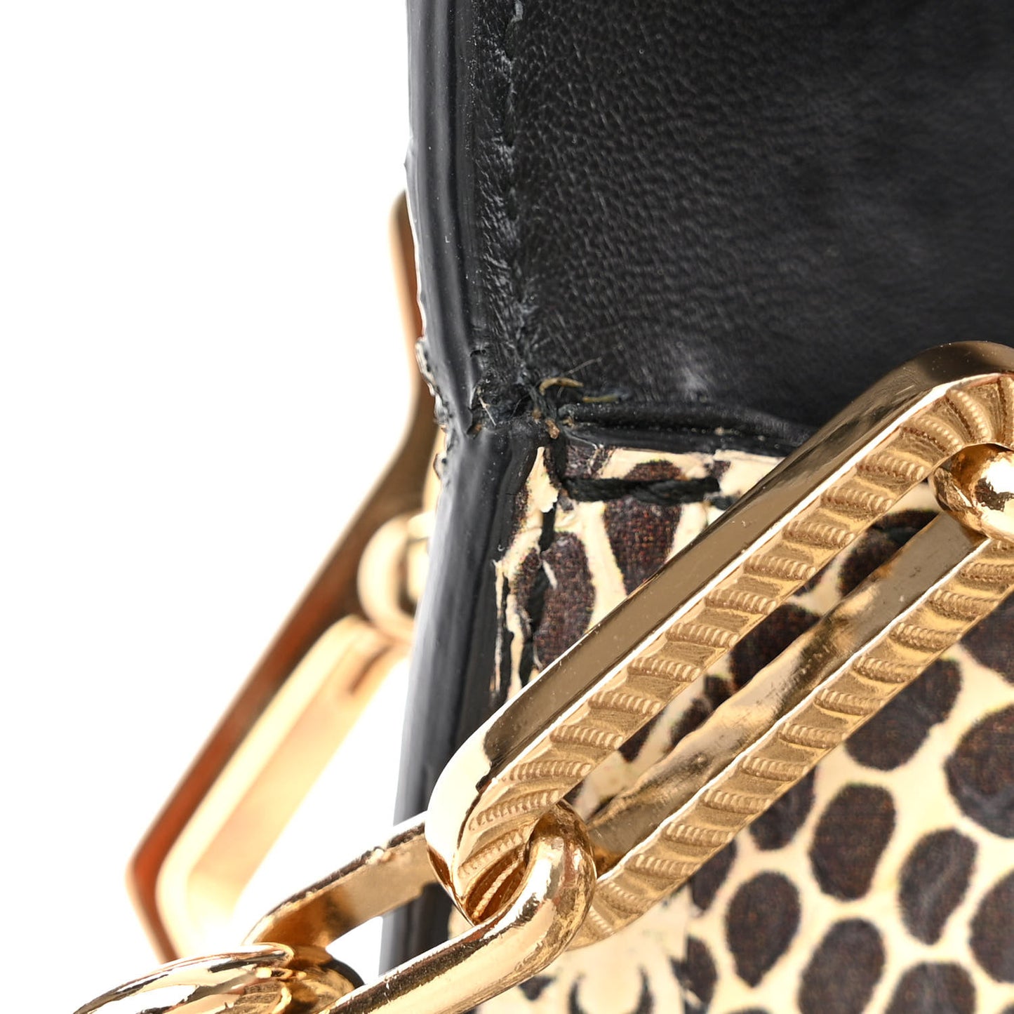 Snakeskin Pearl Mini Fox Broche Bamboo Top Handle Bag Roccia Hibiscus Red Mystic White