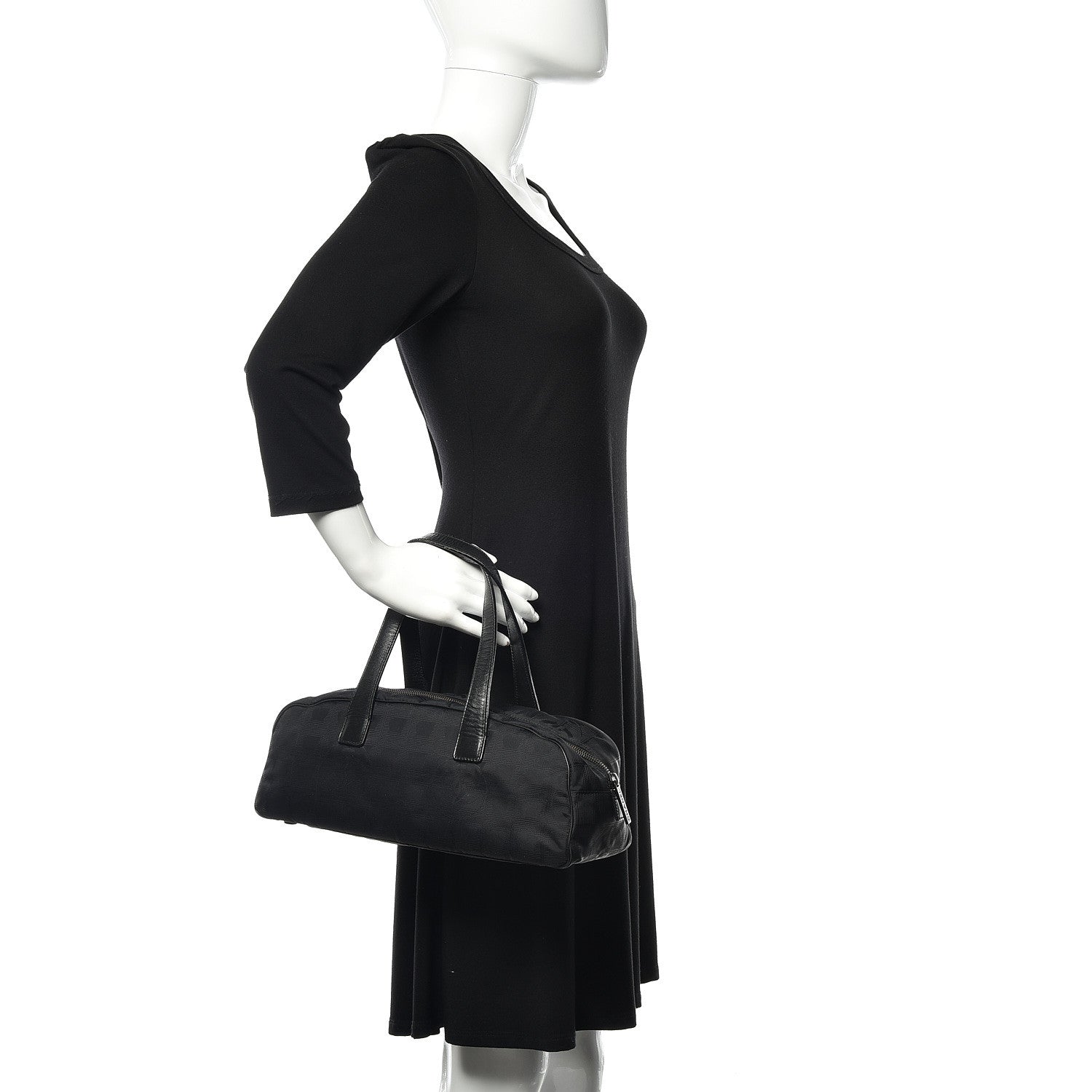 Chanel Nylon Travel Bowler Black 2 of 10