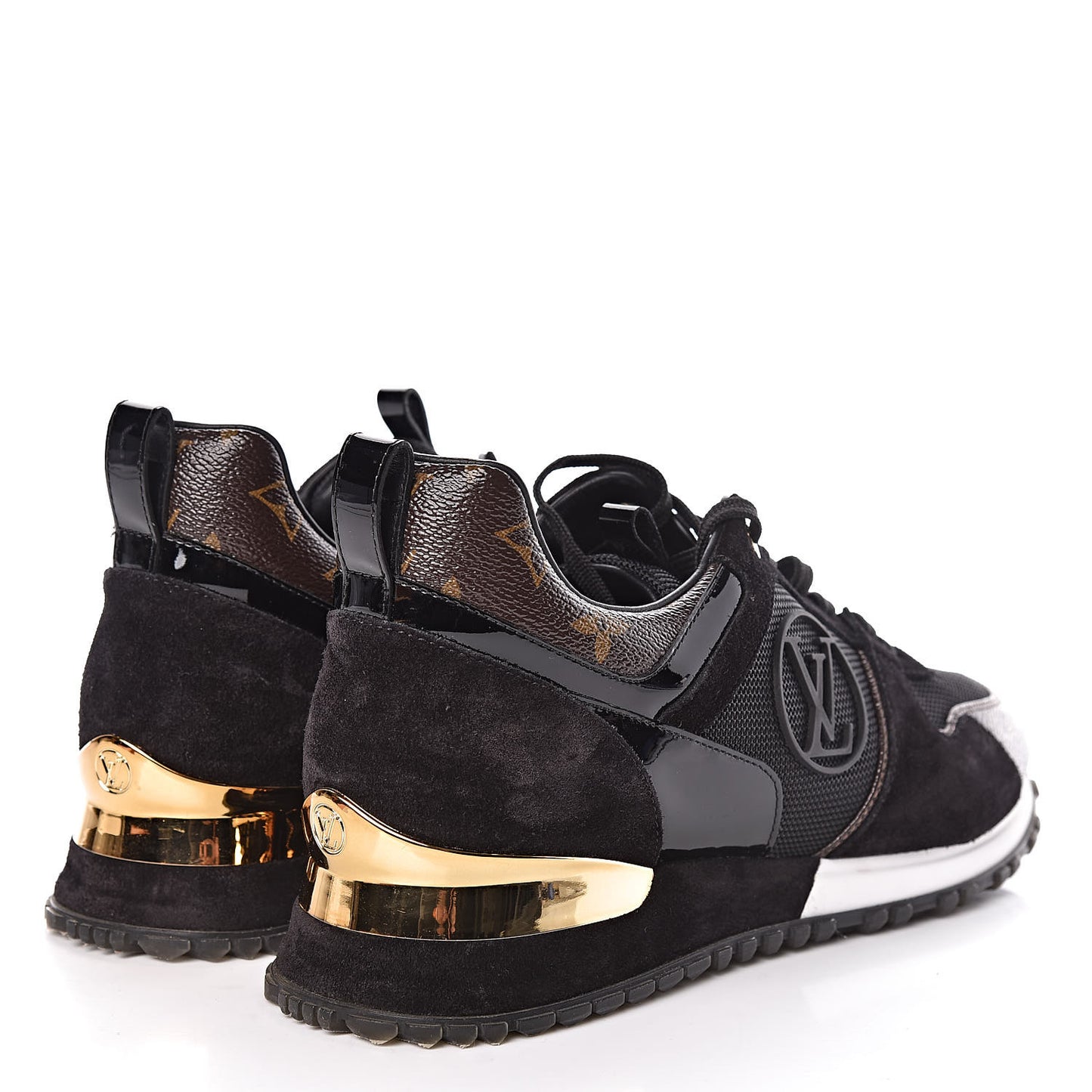 Suede Monogram Run Away Sneakers 40 Black