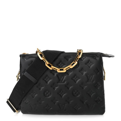 Louis Vuitton Lambskin Embossed Monogram Coussin PM Black 1 of 9
